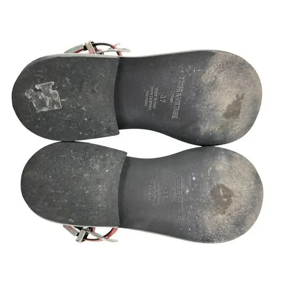 Zadig & Voltaire Red Sandals with Silver Accents - Picture 11 of 11